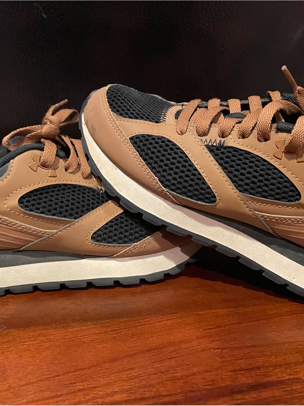 Under Armour Brown and Black Kids' Athletic Sneakers